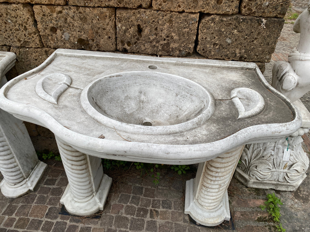 LAVABO MARMO GAMBE LAVORATE