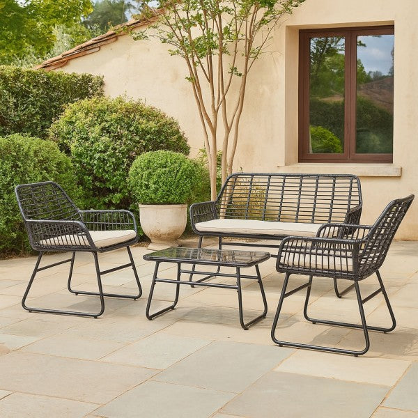 SALOTTO BURREL NERO SET 4 PZ