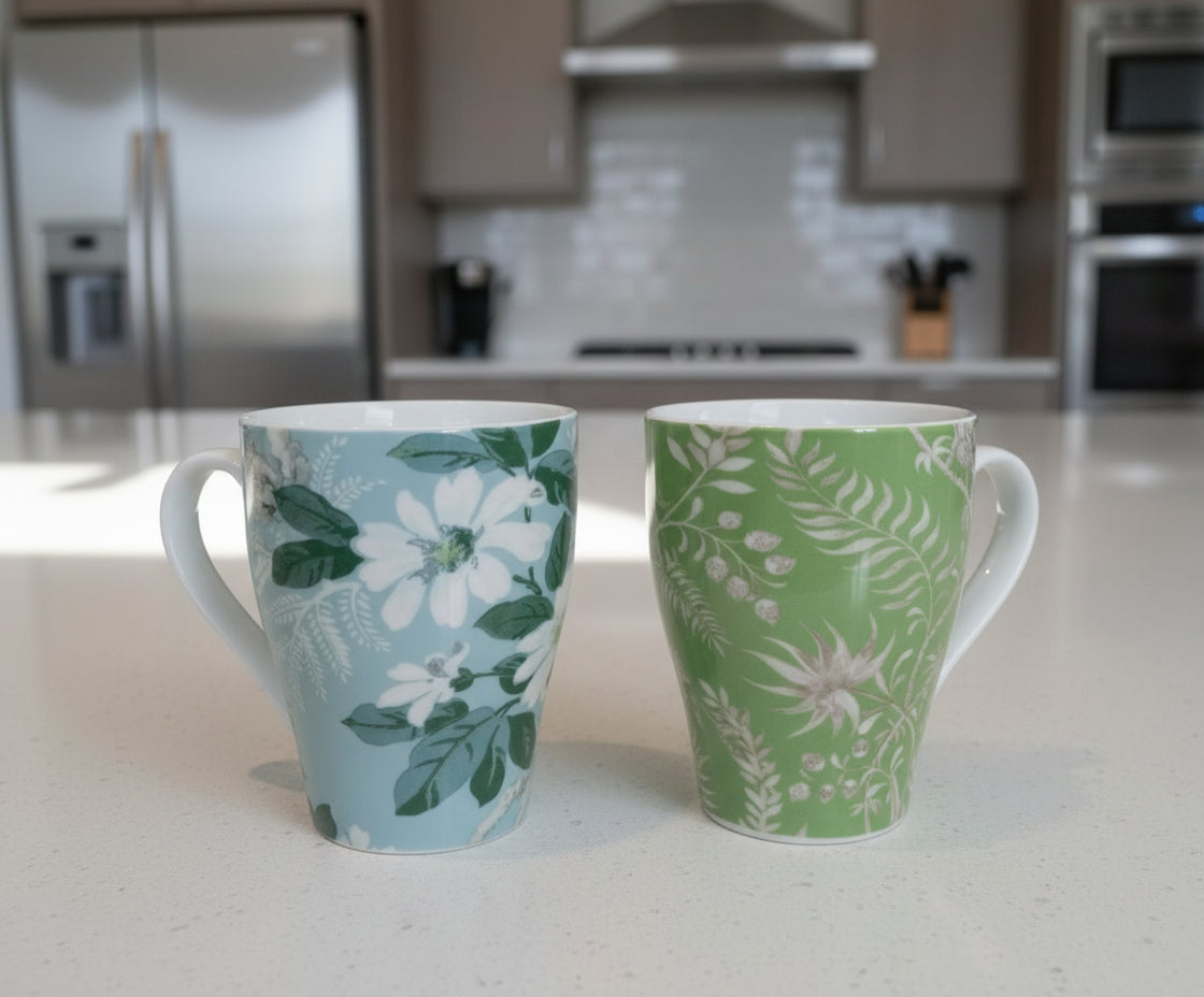 TAZZA PORCELLANA FIORI