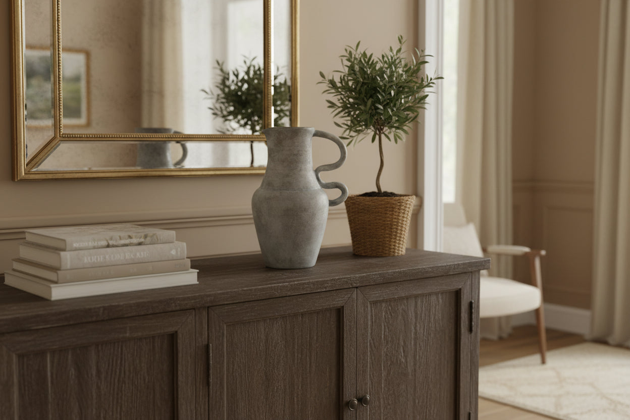 VASO BROCCA TERRACOTTA GRIGIO 32X27X49