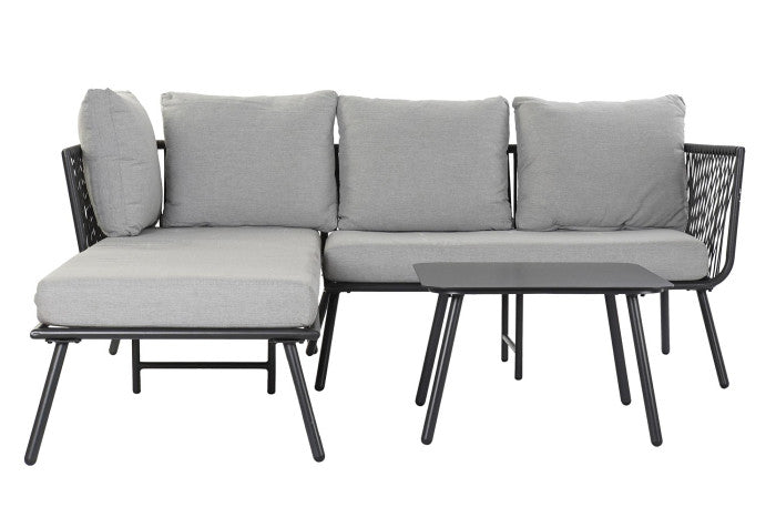 DIVANO + TAVOLINO ALLUMINIO/CORDA