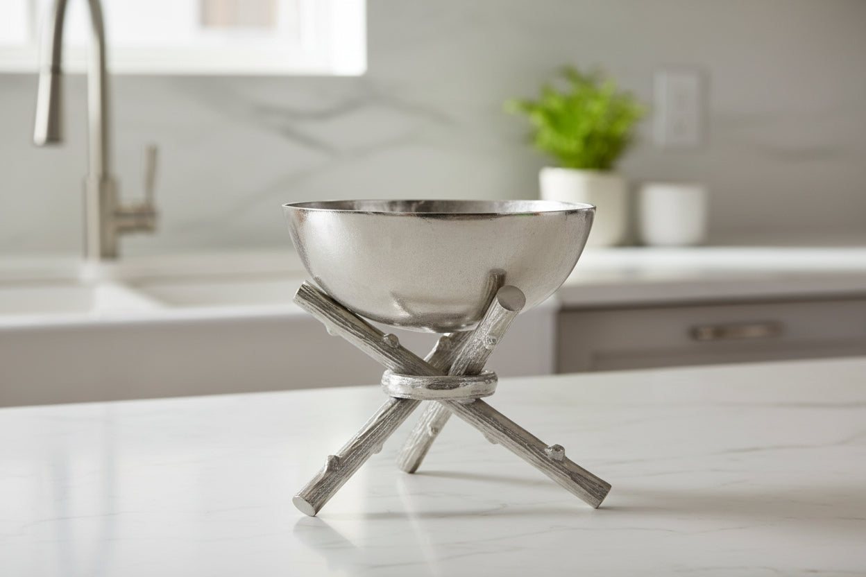 CENTRO TAVOLA ALLUMINIO PLATINATO
