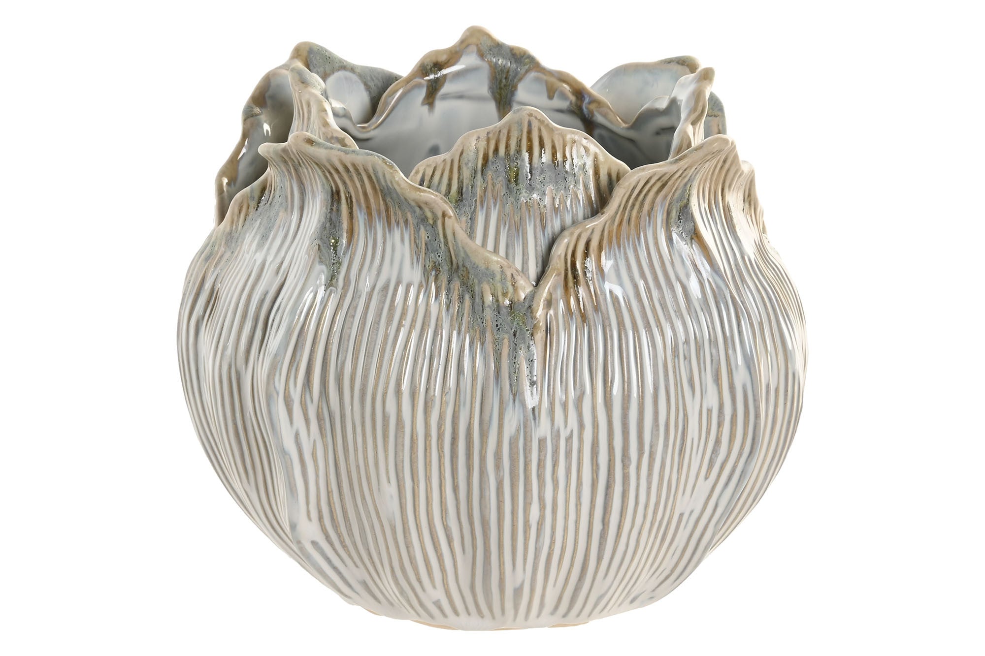 VASO CERAMICA FOGLIA CREMA