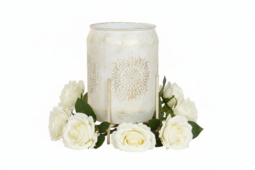 VASO METALLO C/PIEDINI MEDIO