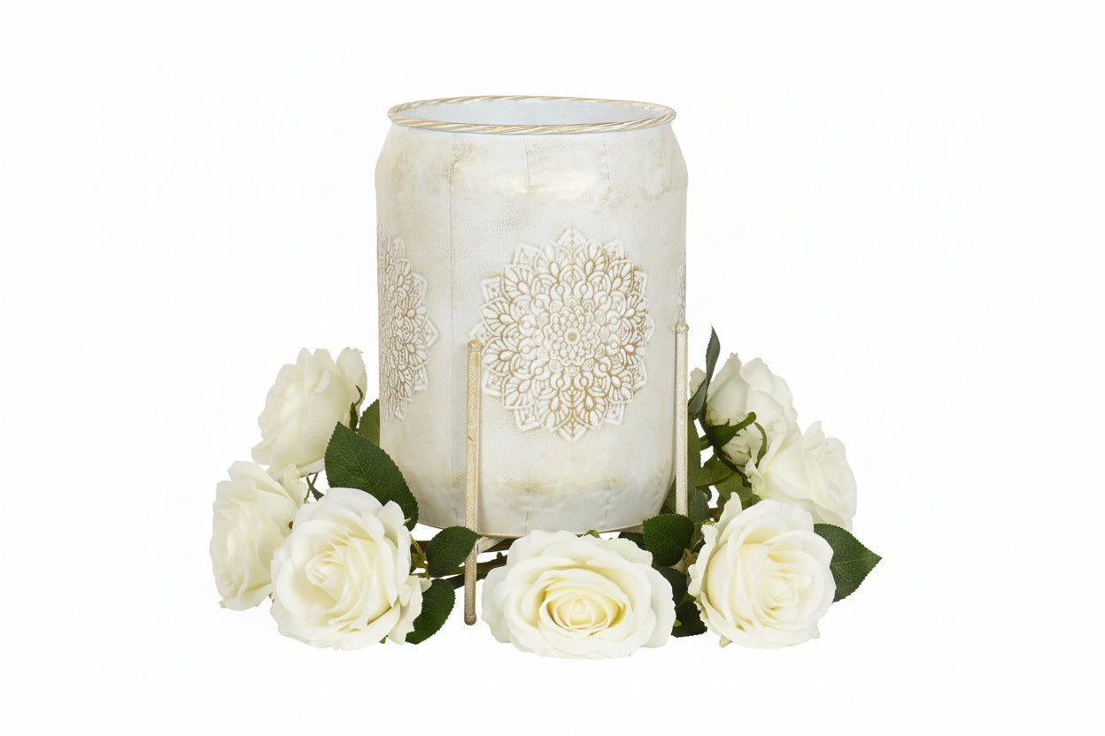 VASO METALLO C/PIEDINI MEDIO