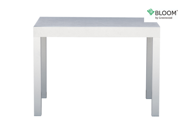 TAVOLO SPALATO 104/208X104 BIANCO PIANO VETROCERAM