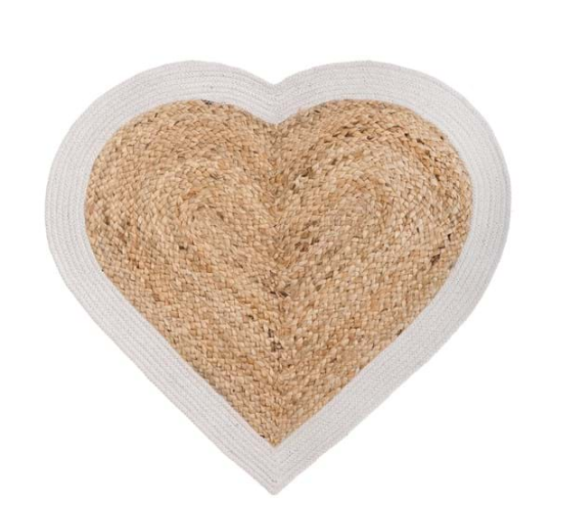 TAPPETO IN JUTA A CUORE