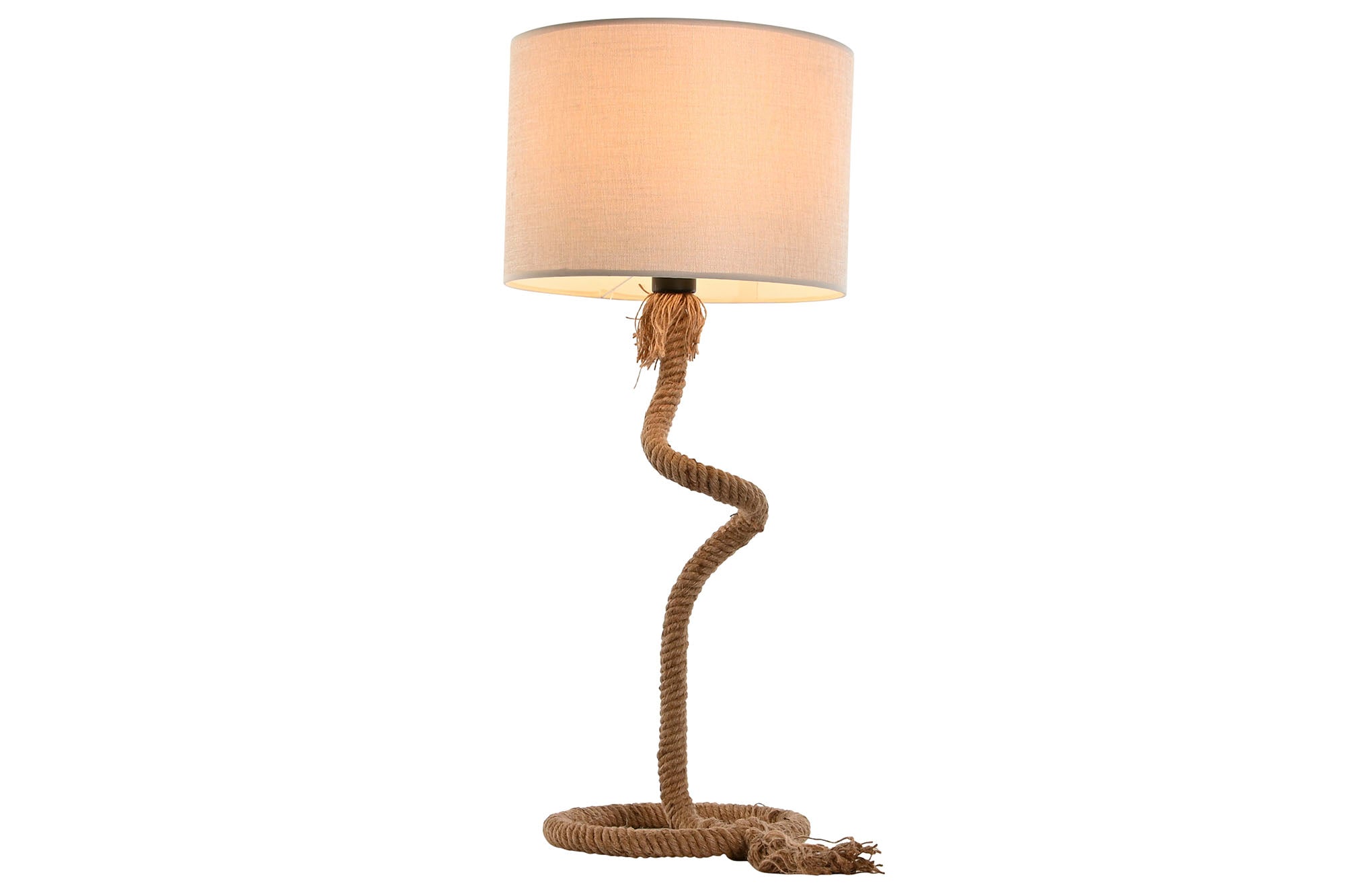 LAMPADA DA TAVOLO CORDA/LINO MARRONE