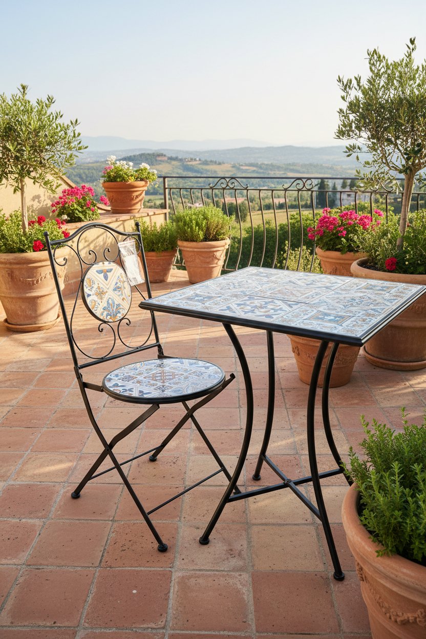 SET MYKONOS TAV 60X60 + 2 SEDIE
