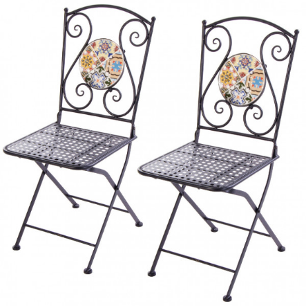 SET MOSAICO FLOWER TAV D60 + 2 SEDIE