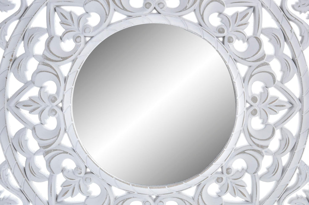 SPECCHIO MDF MANDALA DECAPE BIANCO