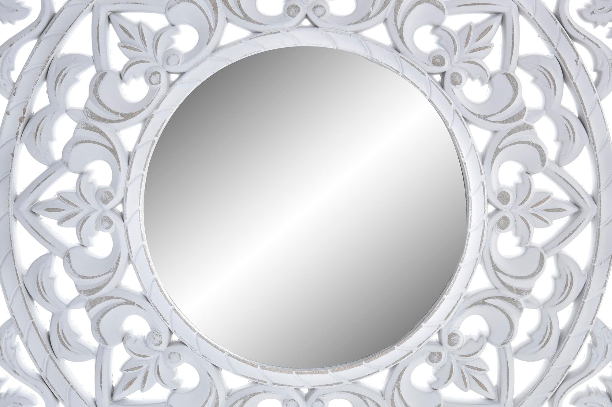 SPECCHIO MDF MANDALA DECAPE BIANCO