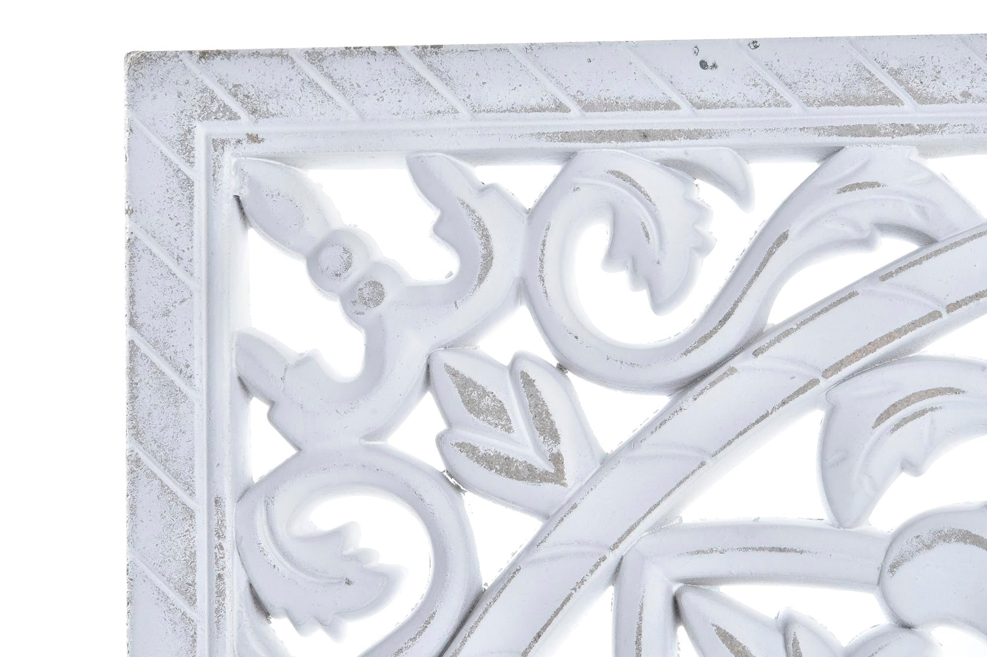 SPECCHIO MDF MANDALA DECAPE BIANCO