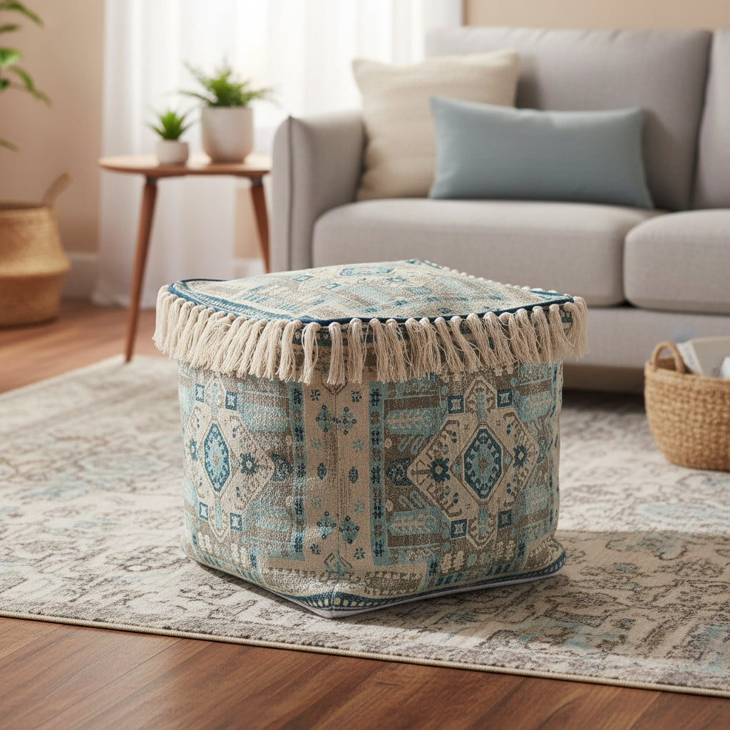 CUSCINO 40X40X40 FLECOS AZZURRO