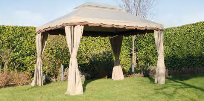 GAZEBO ALLUMINIO MOD ROMA 3X3 ECRU