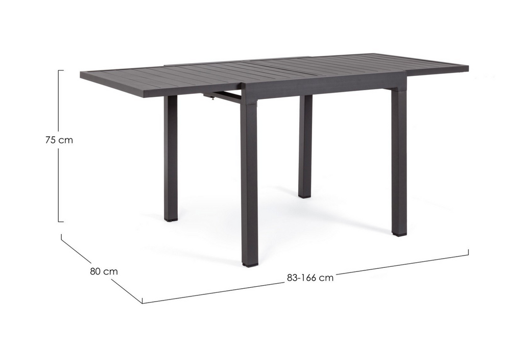 TAVOLO PELAGIUS 83-166X80 ANTRACITE