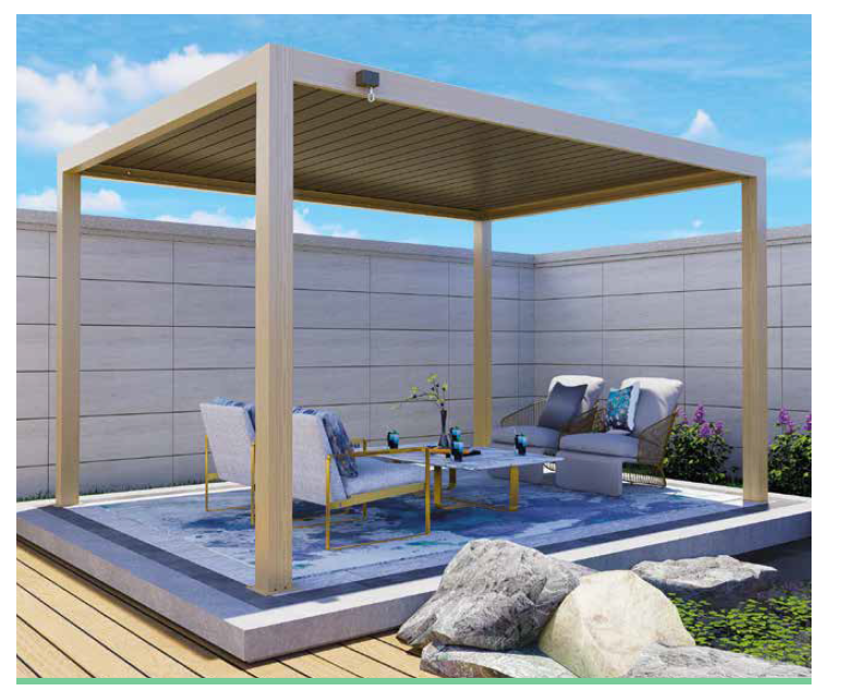 PERGOLA BIOCLIMATICA ATENA 3X3 EFFETTO LEGNO