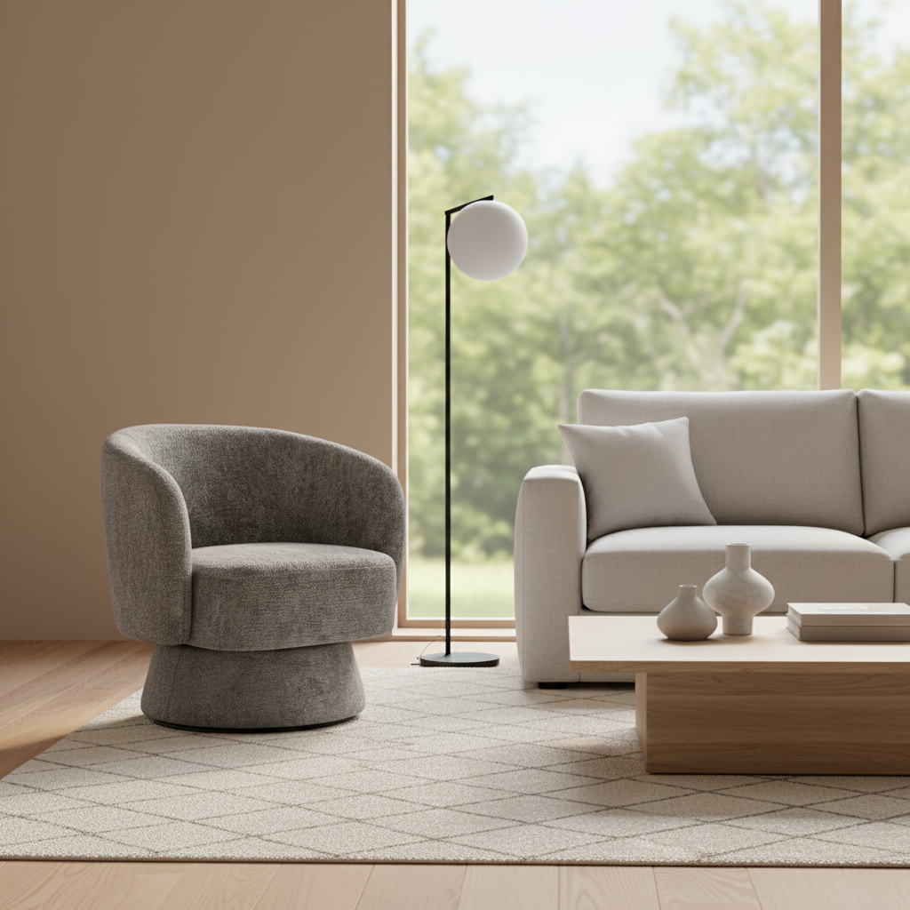 POLTRONA GIREVOLE GRIGIO SC