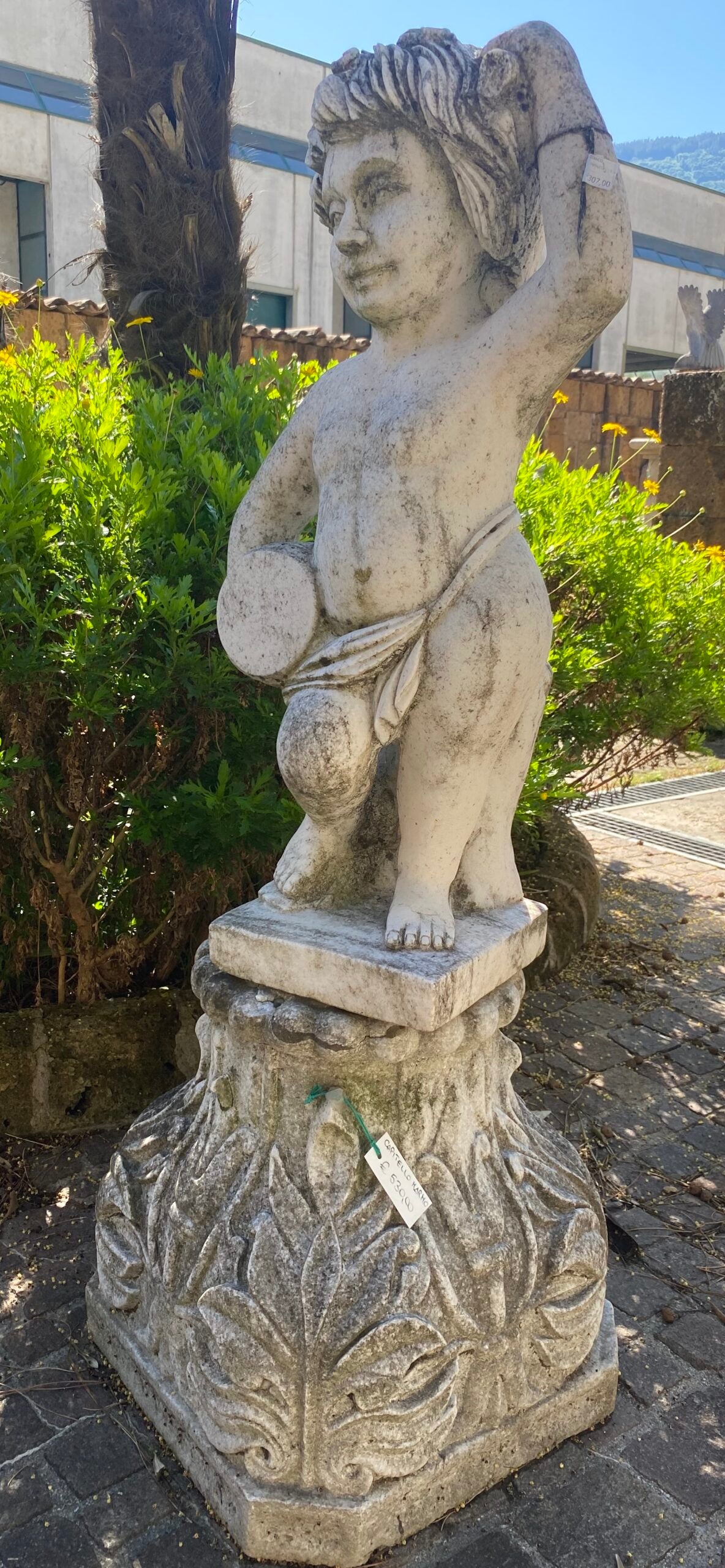 PUTTO MARMO BIANCO TAMBURI
