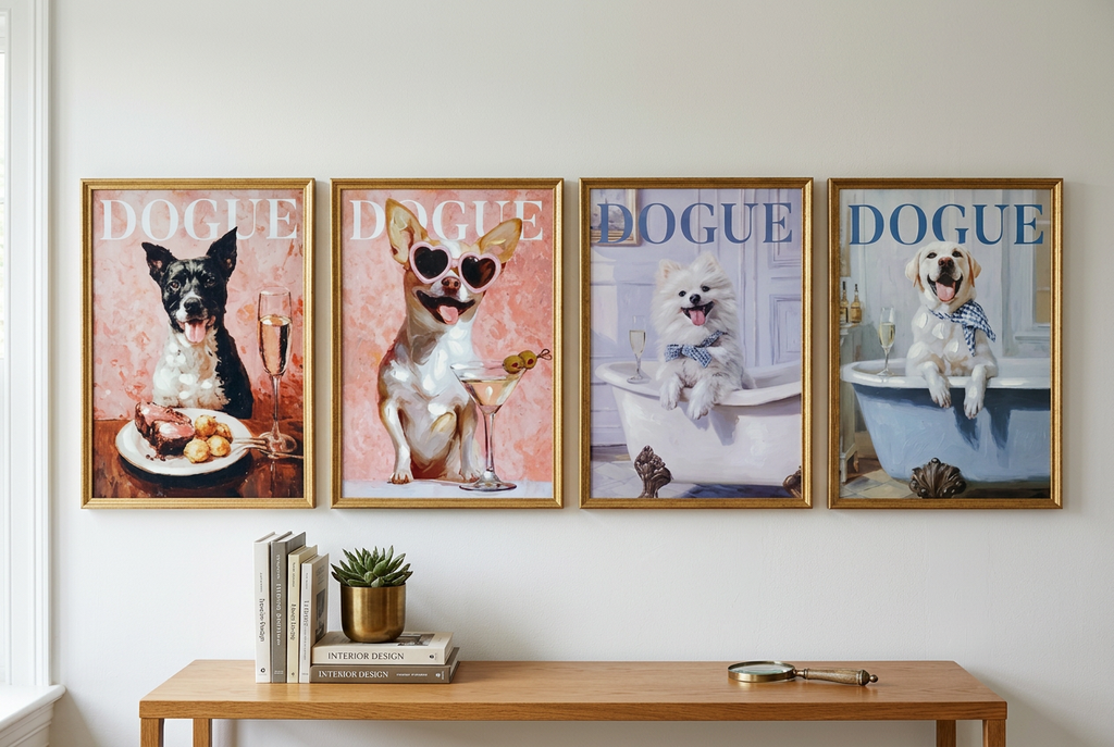 QUADRO TELA CANE 24X34