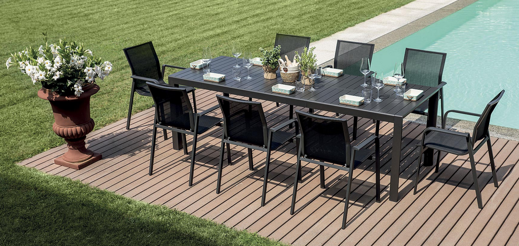 TAVOLO NAXOS 160/240X90 ALLUM GRIG