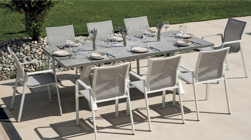 TAVOLO AMANTEA 200X100 BIANCO PIANO RESINA