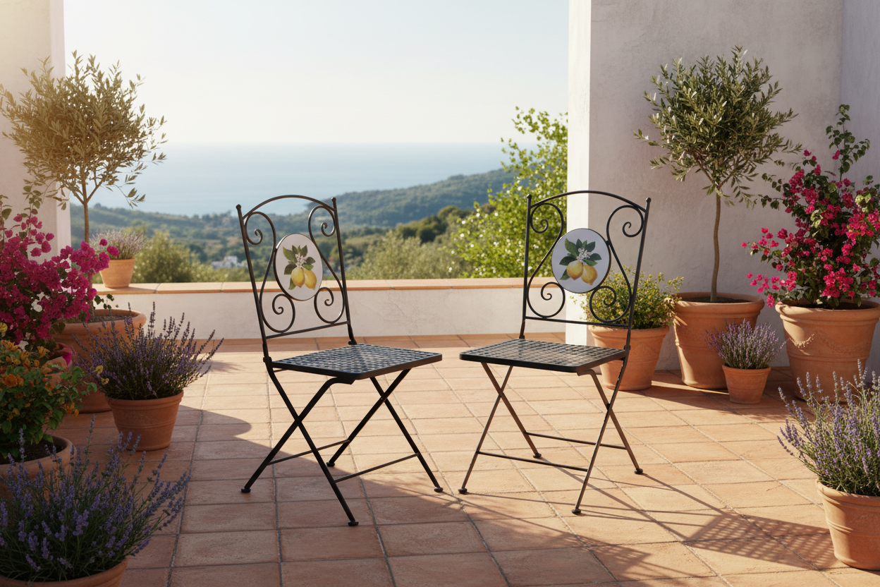 SET MOSAICO LIMONI TAV D60 + 2 SEDIE