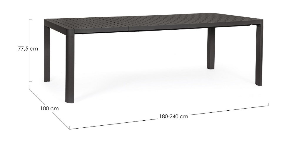 TAVOLO ALL KIPLIN 180-240X100 ANTR.