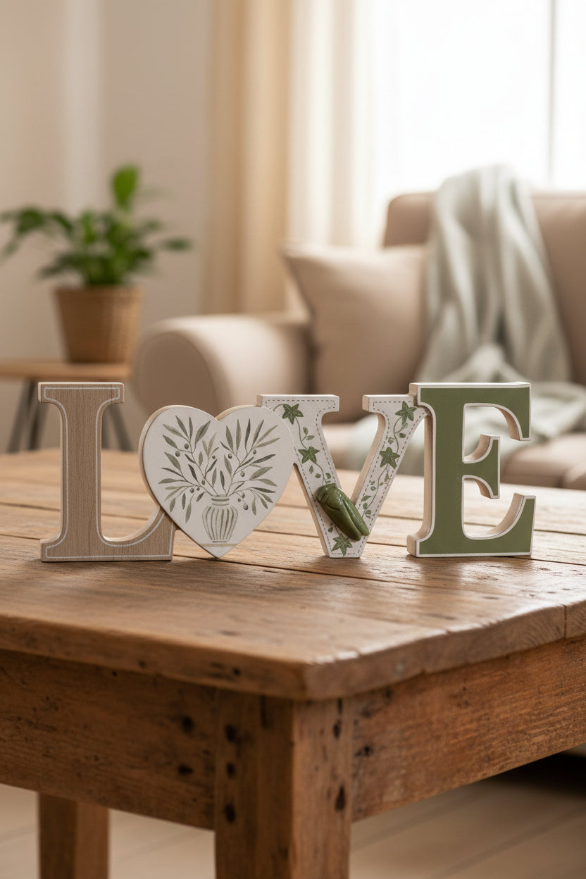 DECORAZIONE MDF 30X2X10 LOVE HOME