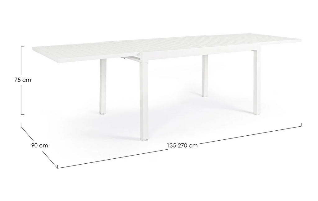 TAVOLO ALL PELAGIUS 135-270X90 BIANCO