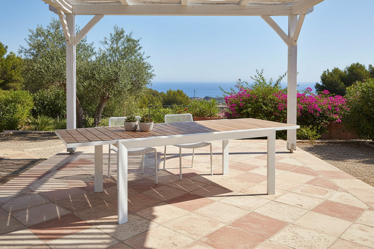 TAVOLO AL. BELMAR 160-240X100 BIANCO
