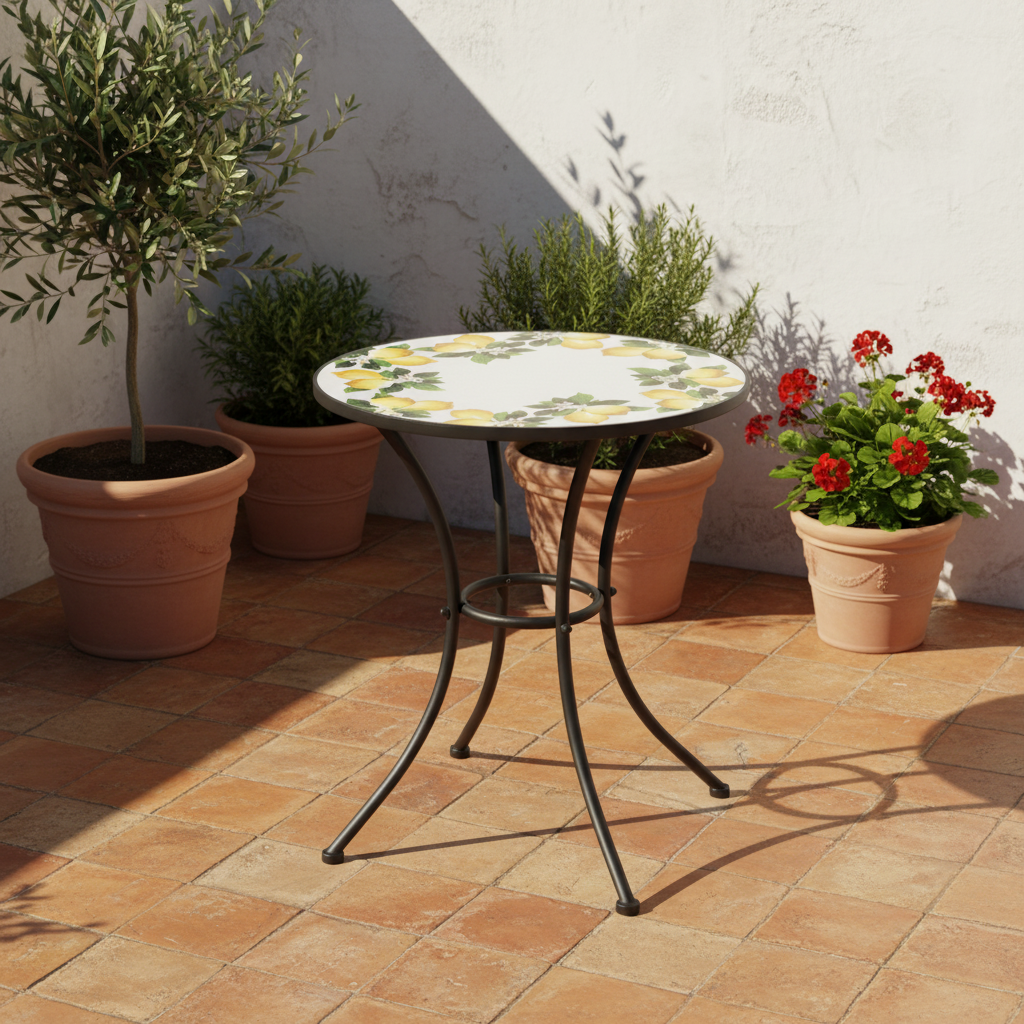 SET MOSAICO LIMONI TAV D60 + 2 SEDIE