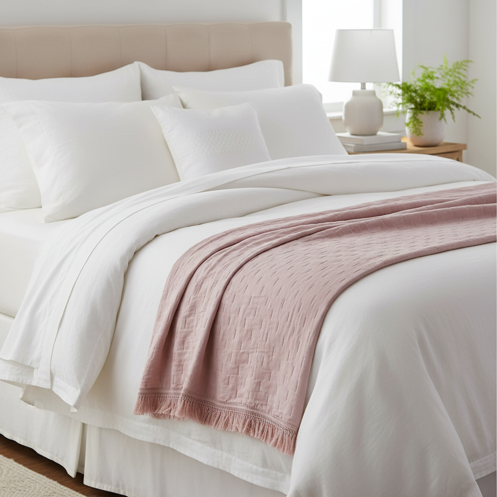 TRAPUNTA CON FRANGE 260GSM ROSA