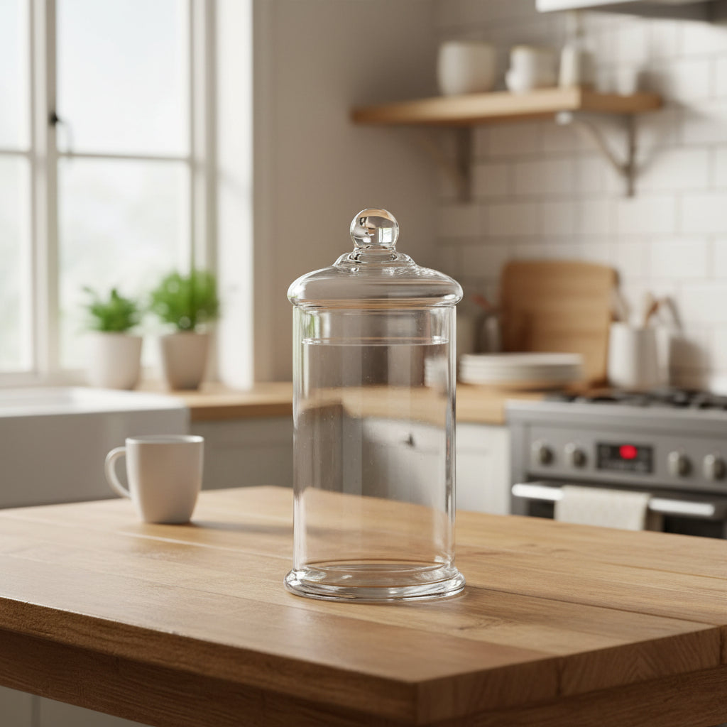 VASO VETRO CON COPERCHIO