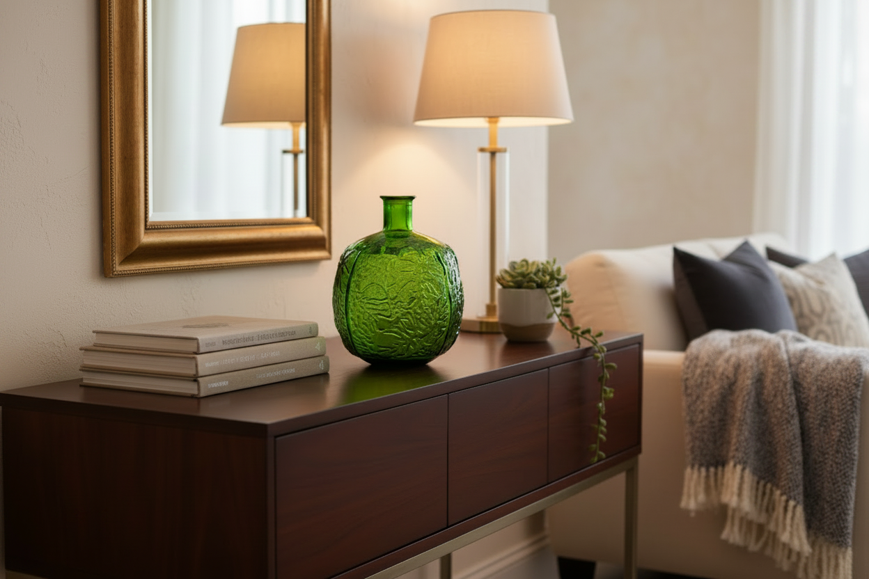 VASO TROPIC VETRO VERDE H44